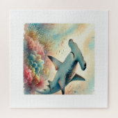 Hammerhead Shark Serenity 290824AREF136 - Watercol Legpuzzel (Horizontaal)
