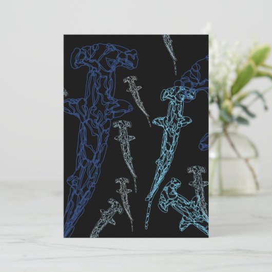 Hammerhead shark uitnodiging (Staand voorkant)