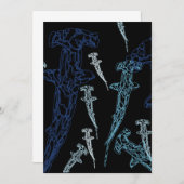 Hammerhead shark uitnodiging (Voorkant / Achterkant)