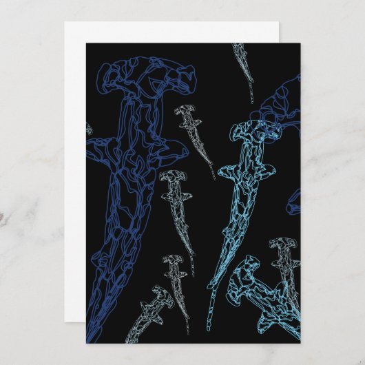 Hammerhead shark uitnodiging (Voorkant / Achterkant)