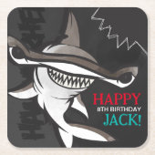 Hammerhead Shark Verjaardagsfeestje Kartonnen Onderzetters (Voorkant)