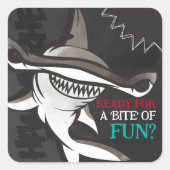 Hammerhead Shark Verjaardagsfeestje Vierkante Sticker (Voorkant)