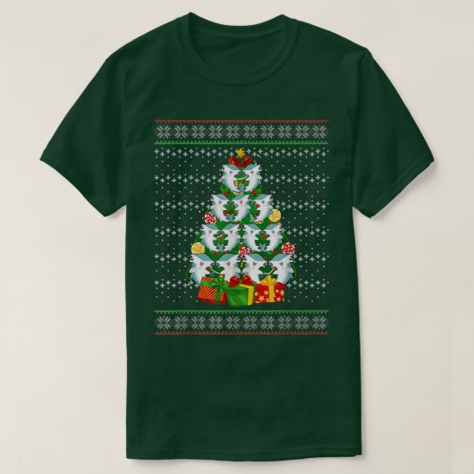 Hammerhead Shark Xmas Lighting Tree Shark Ugly Chr T-shirt (Design voorkant)