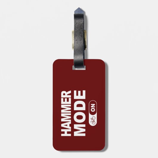 Hammermodus ingeschakeld bagagelabel (Achterkant verticaal)