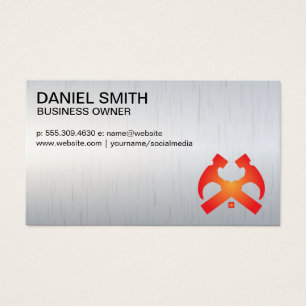 Hammers en Home Metalen achtergrond Visitekaartje