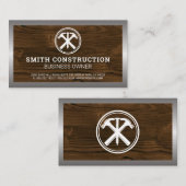 Hammers en Nail Logo | Houtmetaal Visitekaartje (Voorkant / Achterkant)