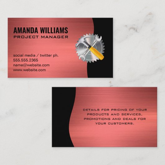 Hammers Sleutel en Zaag | Bouw Visitekaartje (Voorkant / Achterkant)