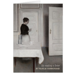 Hammershøi Ida die een brief CC0696-kaart leest