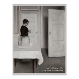 Hammershøi Ida reading a letter CC0695 Poster
