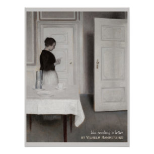 Hammershøi Ida reading a letter CC0695 Poster