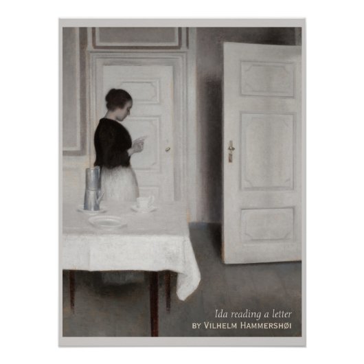 Hammershøi Ida reading a letter CC0695 Poster (Voorkant)