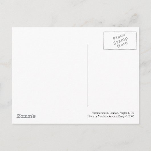 Hammersmith, Londen, Engeland. Briefkaart (Achterkant)