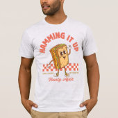 Hamming It Up Retro Sandwich Cartoon  T-shirt (Voorkant)