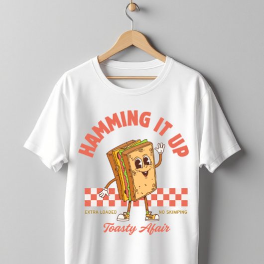 Hamming It Up Retro Sandwich Cartoon  T-shirt