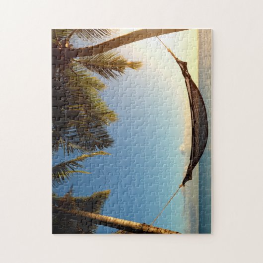Hammock between Palm Trees on Tropical Beach Legpuzzel (Verticaal)