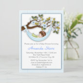 Hammock Boy Baby shower Invitation - Brunette Kaart (Staand voorkant)