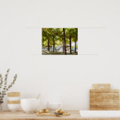 Hammock- en palmbomen door het Poster van de oceaa (Keuken)