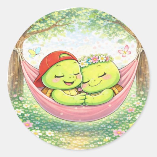 Hammock Nap Ronde Sticker (Voorkant)