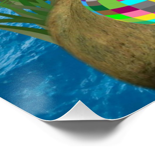 hammock oceaan strand blauw poster (Hoek)