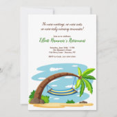 Hammock onder Coconut Tree Retirement Party Kaart (Voorkant)