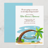 Hammock onder Coconut Tree Retirement Party Kaart (Voorkant / Achterkant)