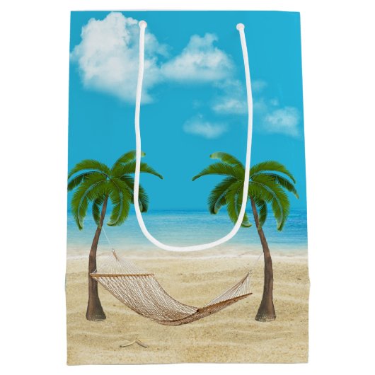 Hammock op Beach Birthday Medium Cadeauzakje (Achterkant)