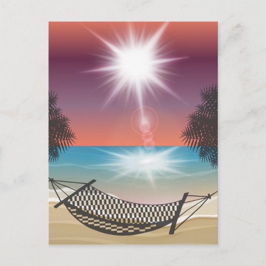 Hammock op de Beach Sunny Sky Zen Briefkaart (Voorkant)