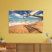 Hammock op de Shore Canvas Afdruk (Insitu (Woonkamer))