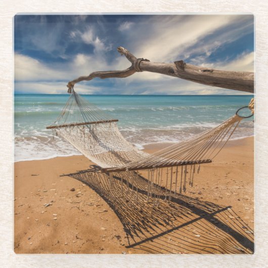 Hammock op de Shore Glazen Onderzetter (Voorkant)