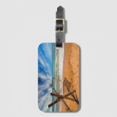 Hammock op een tropisch strand bagagelabel (Voorkant (verticaal))