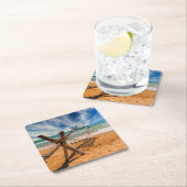 Hammock op een tropisch strand kartonnen onderzetters (Insitu)