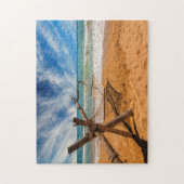 Hammock op een tropisch strand legpuzzel (Verticaal)