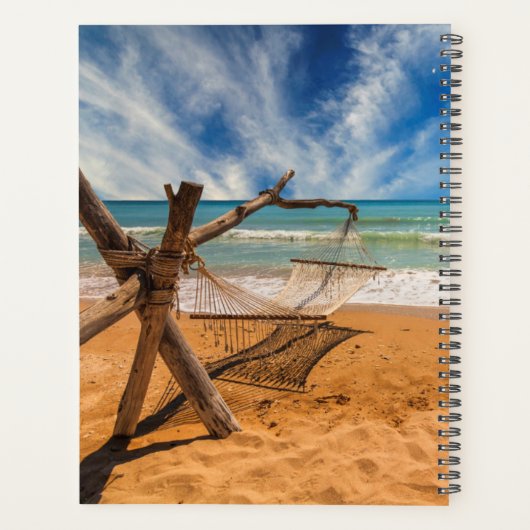 Hammock op een tropisch strand planner (Achterkant)