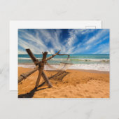 Hammock op een tropisch strand Resort Briefkaart (Voorkant / Achterkant)