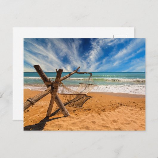 Hammock op een tropisch strand Resort Briefkaart (Voorkant / Achterkant)