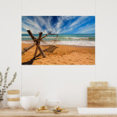 Hammock op een tropisch strand Resort Poster (Keuken)