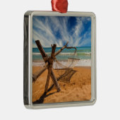 Hammock op een tropisch strand | Thailand Metalen Ornament (Rechts)
