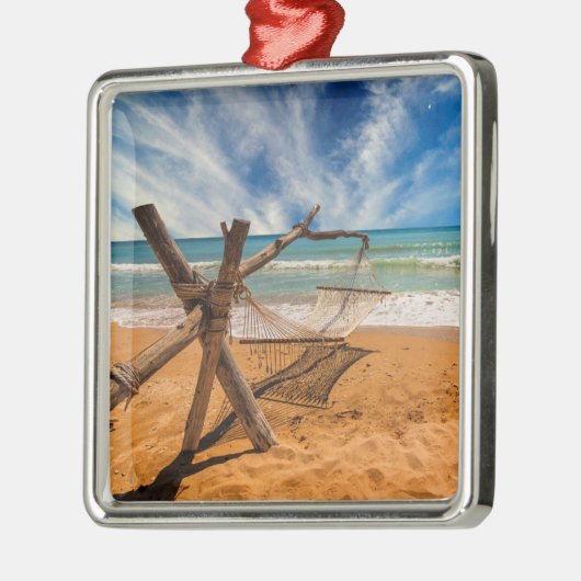 Hammock op een tropisch strand | Thailand Metalen Ornament (Links)