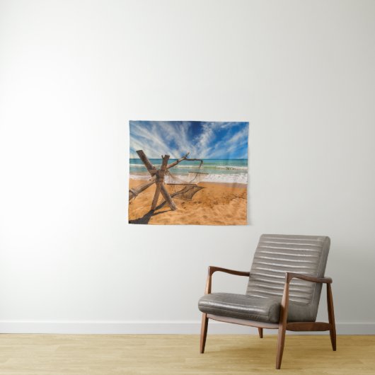 Hammock op een tropisch strand | Thailand Wandkleed (In Situ (horizontaal))