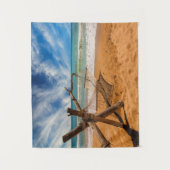 Hammock op een tropisch strand wandkleed (Voorkant)