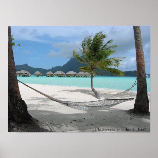 Hammock op het Poster Bora Bora (Voorkant)