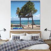 Hammock op het strand canvas afdruk (Insitu (Slaapkamer))