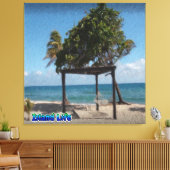 Hammock op het strand canvas afdruk (Insitu (Woonkamer))