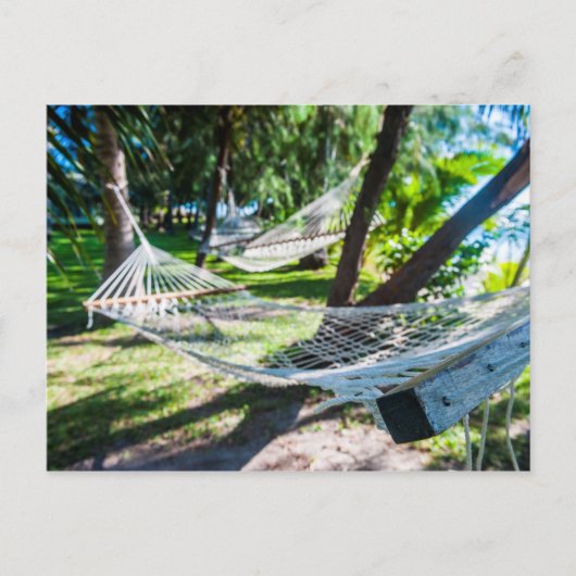 Hammock op het strand, Fiji Briefkaart (Voorkant)