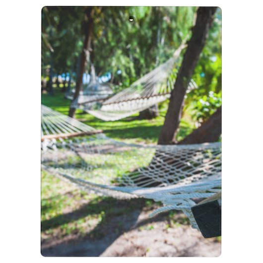 Hammock op het strand, Fiji Klembord (Achterkant)