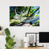 Hammock op het strand, Fiji Poster (Thuiskantoor)