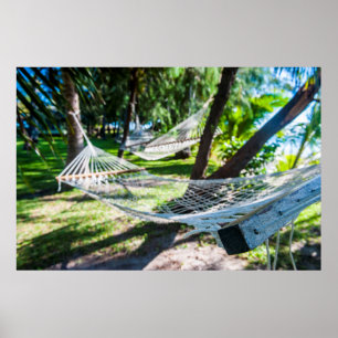 Hammock op het strand, Fiji Poster