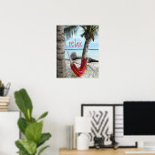 Hammock over het Caraïbisch Poster van strand (Thuiskantoor)