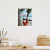 Hammock over het Caraïbisch Poster van strand (Keuken)