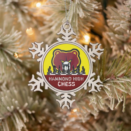 HAMMOND HIGH SCHAAK Sneeuwvlokje ingelijst ornamen Tin Sneeuwvlok Ornament (Boom)